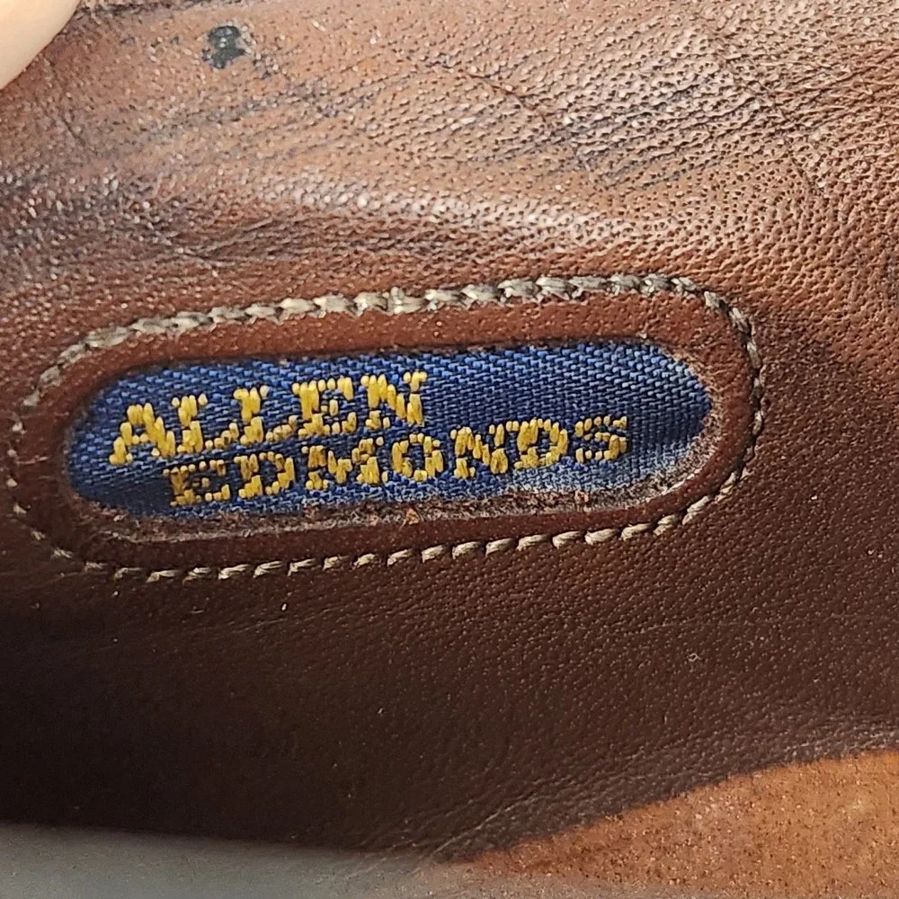 Allen Edmonds Sanford Shoes Mens Size 9.5‎ Black Oxford Brogue Dress Leather USA